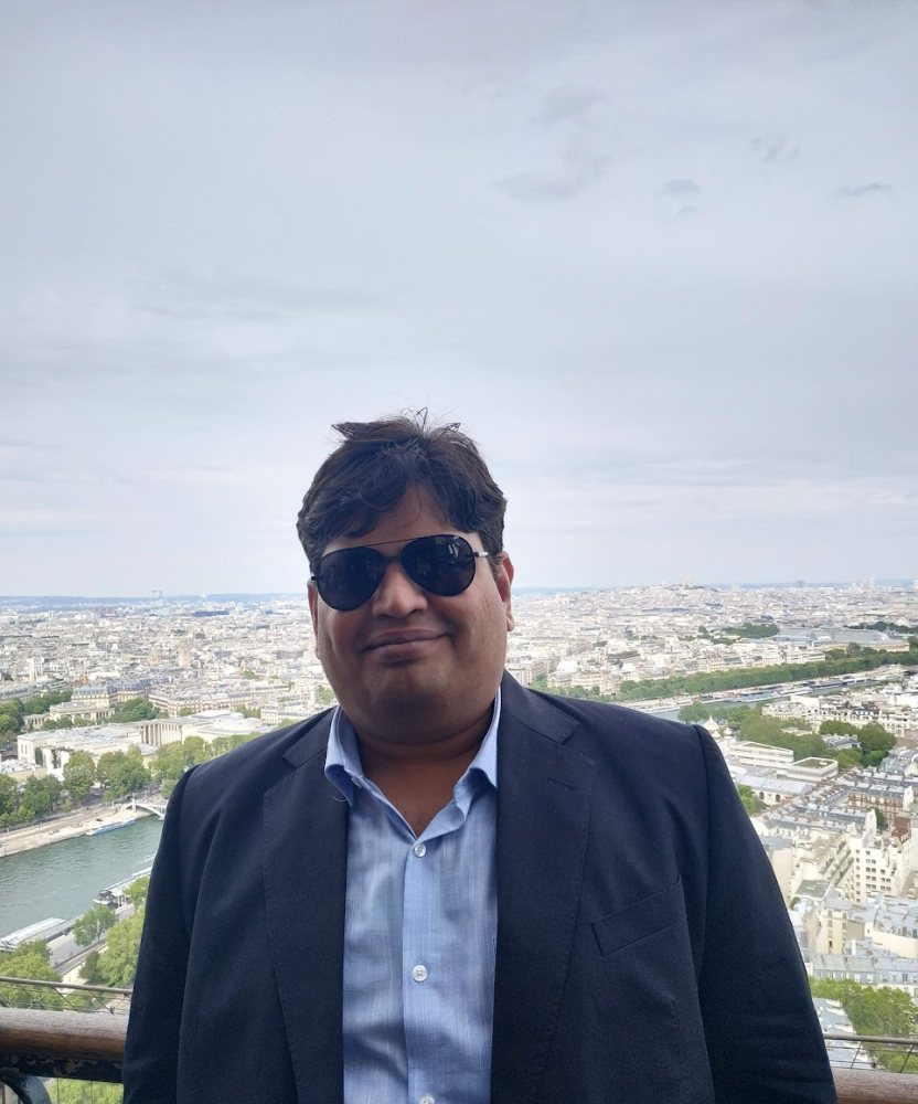Vishwa Ranjan on the Eiffel Tower viewing platform